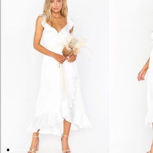 Samantha ruffle wrap dress - white